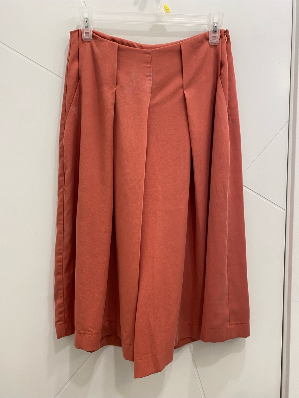 Salmon Tencel Culotte Shorts Size M | Canadian Designer Quiet Luxury Funky